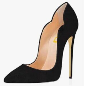 FSJ Black-suede Pointed Toe High Heels Sexy Stiletto Pumps Office Lady Shoes